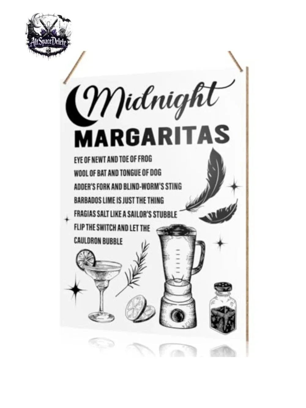 Witch Kitchen Botanical Wooden Wall Hanging Sign Magic Midnight Gothic